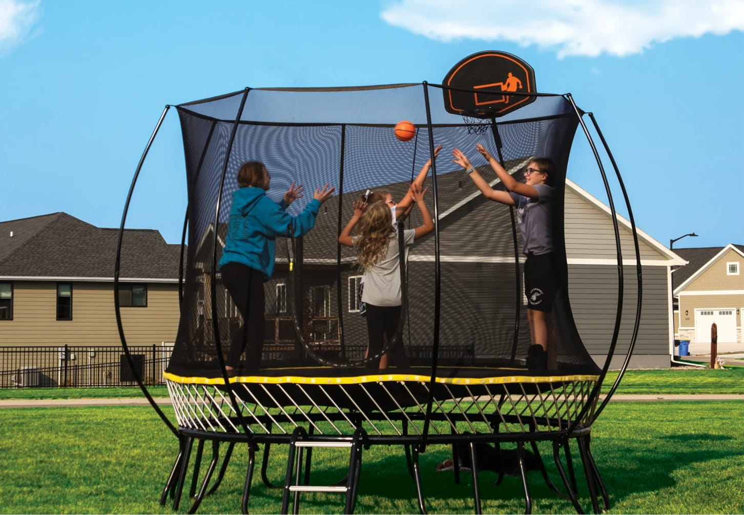 Springfree trampoline professionally installed in a New Jersey backyard